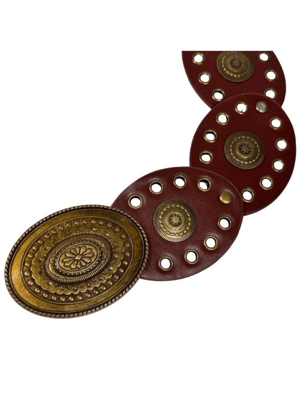 Y2K Fairy Grunge Boho Wide Belt Brown Leather Oval Buckle Adjustable Gipsy - Picture 6 of 10
